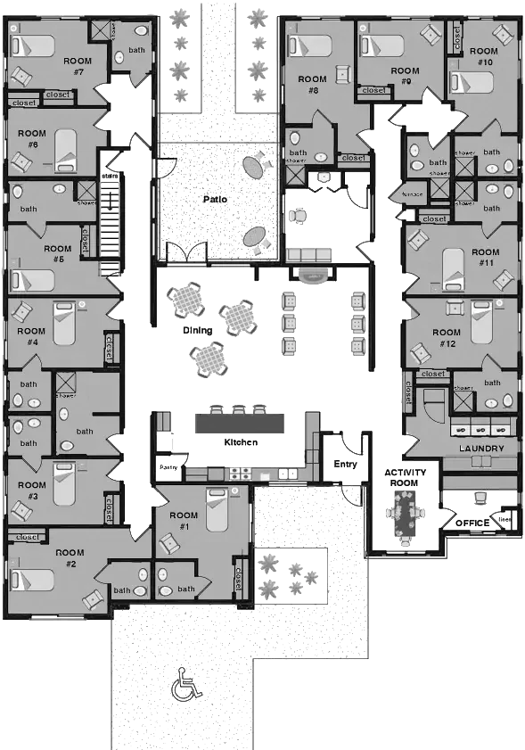 Floor plan of a Rocky Mountain Assisted Living and Memory Care home